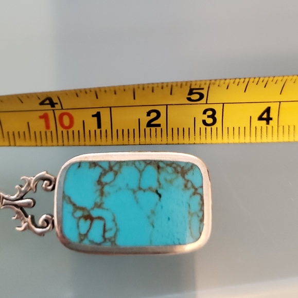 Reversible Turquoise & Lapis SST Pendant - Picture 7 of 8